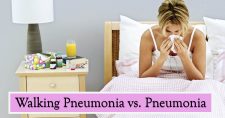 Walking Pneumonia Doesn’t Really Walk. Picture of a young caucasian female in bed sick with a cold.